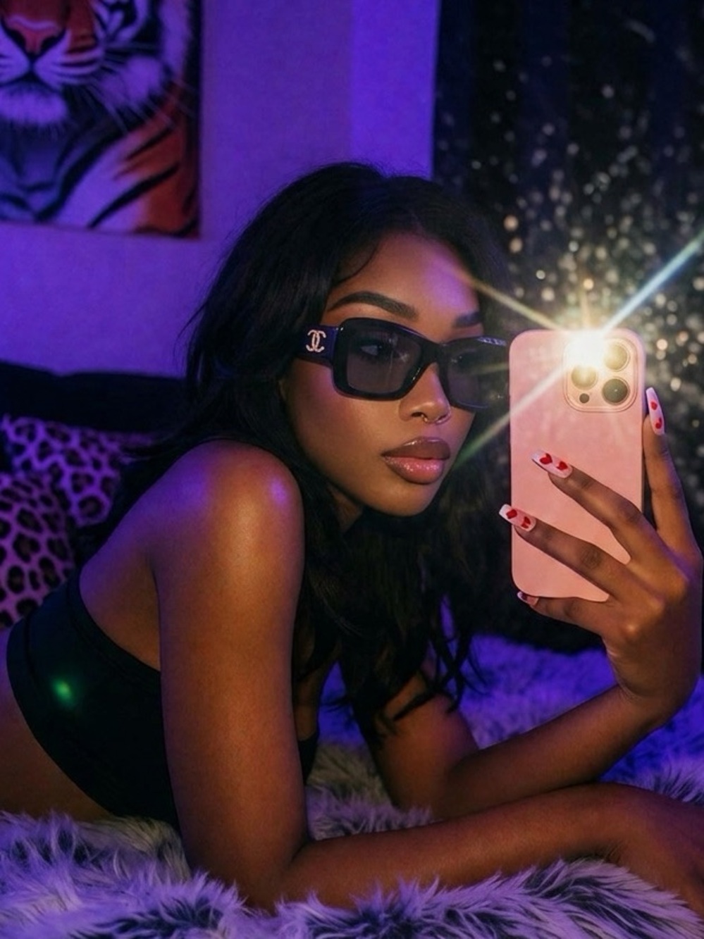 CHANEL Black Sunglasses with Gold CC Emblem